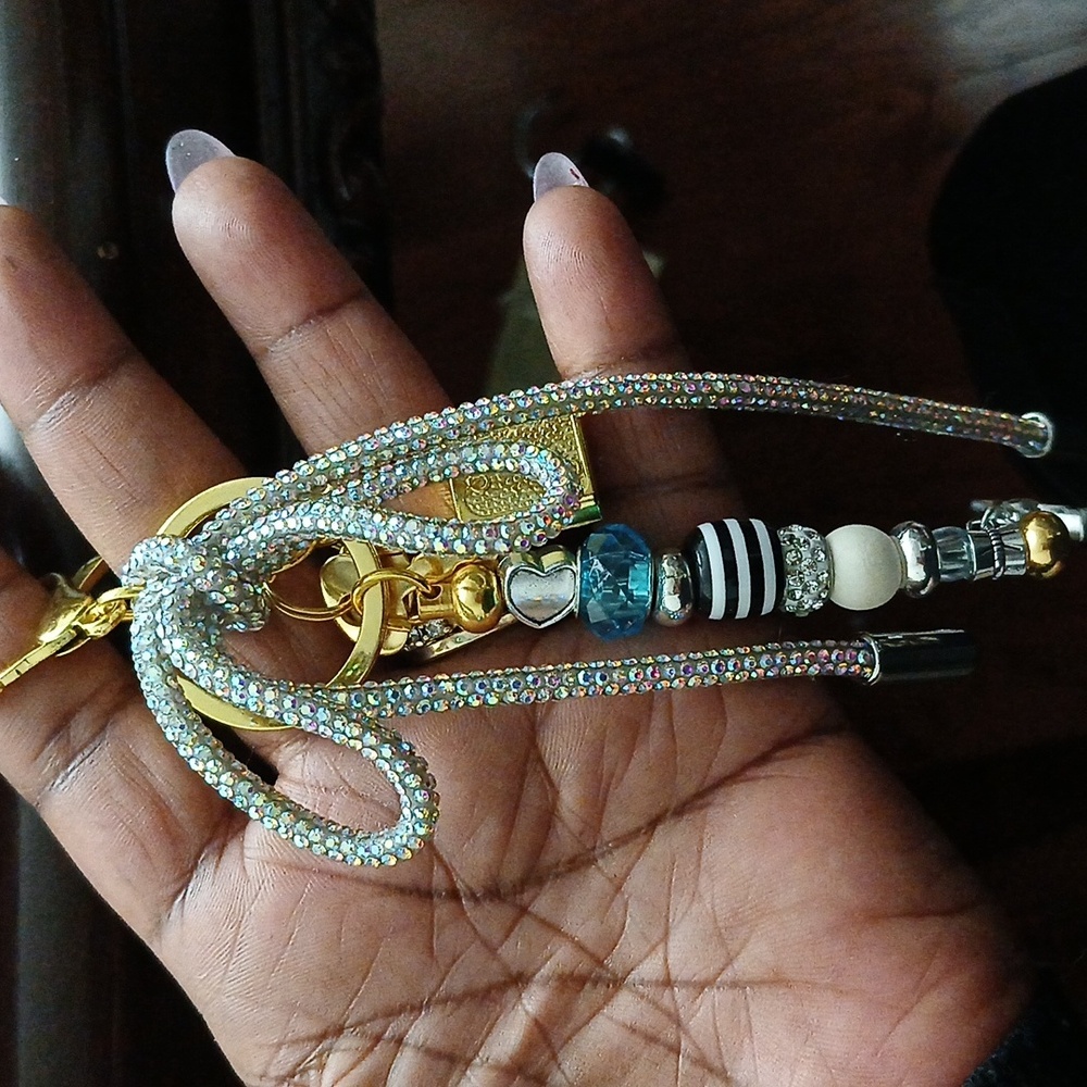 Rhinestone rope bag charm.